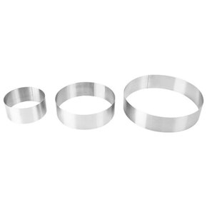Jogo de moldes inox redondo para bolo 10cmx15cmx20cm