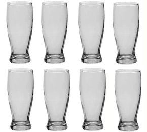 Kit 12 Copos Chopp Transparente vidro 350ml Taça VD 052