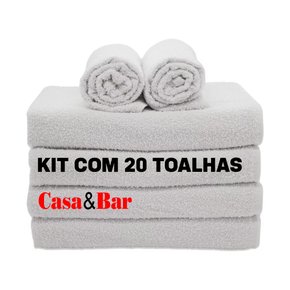 Kit com 20 Toalhas Brancas de Rosto P/ Salão 45 x 70 Cm