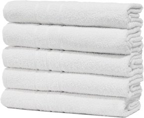 Kit com 6 toalhas de rosto profissional branca alta absorção 45x80cm