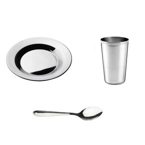 Kit escolar infantil aço inoxidável 304 satélite