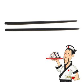 Kit Jogo 6 Pares Hashi japonês oriental acrílico preto