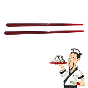 Kit Jogo 6 Pares Hashi japonês oriental acrílico vermelho