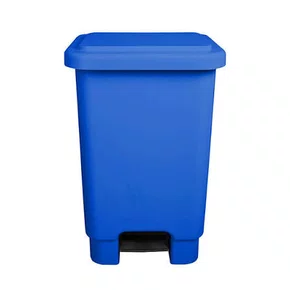 Lixeira 100l c/ pedal azul 13156 lar plásticos