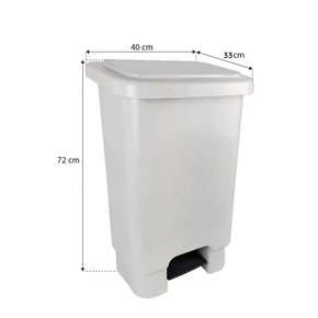 Lixeira com pedal 50l branca ref1018.1 PEAD