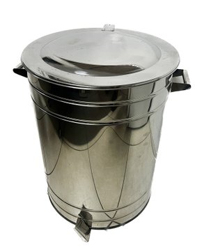 Lixeira inox 50l c/pedal c/rodinha artinox