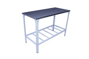 Mesa tampo aço inox industrial 1,4X0,70 com prateleira