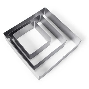 Molde em inox quadrado para bolo - 10cmx15cmx20cm