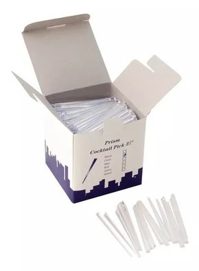 Palito prisma coquetel 9cm transparente d001-tr cx 1000und