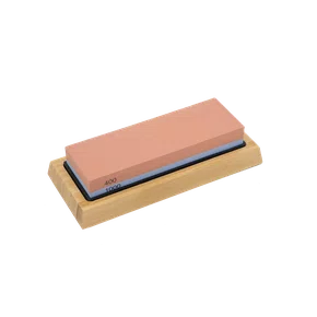 Pedra p/ afiar dupla face 400/1000 com suporte bambu gp828