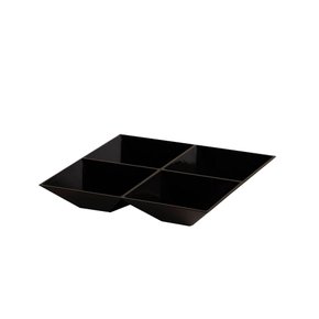 Petisqueira quadrada com 4 divisões le chef preta paramount