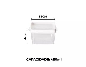 Pote quadrado 450 ml 11 x 10 x 6,4 cm 1758 11,0 cm paramount