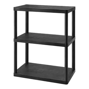 Prateleira com 3 andares preta reciclada for-plast