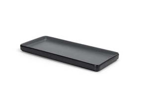 Prato ret. melamina dual color cinza gx5514  29 x 13cm