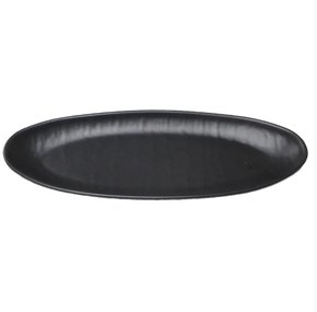 Travessa de melamina oval reims preto fosco jolitex