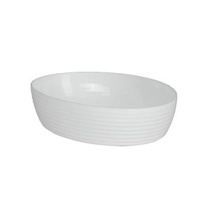 Travessa oval com friso le chef branca 33,5 cm paramount