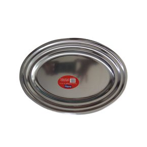 Travessa oval regular aço inox 36x25cm 592078 - fratelli