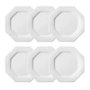Conjunto 6 pratos raso oitavado porcelana