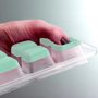 Forma de gelo com tampa enche fácil base em silicone