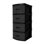 Gaveteiro liso 4 gavetas preto reciclado 020.7 for-plast