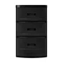 Gaveteiro liso preto 3 gavetas reciclado 010.7 for-plast