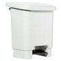 Lixeira com pedal 15L branca PEAD 017.1 for-plast