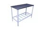 Mesa tampo aço inox industrial 1,4X0,70 com prateleira