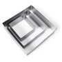 Molde em inox quadrado para bolo - 10cmx15cmx20cm